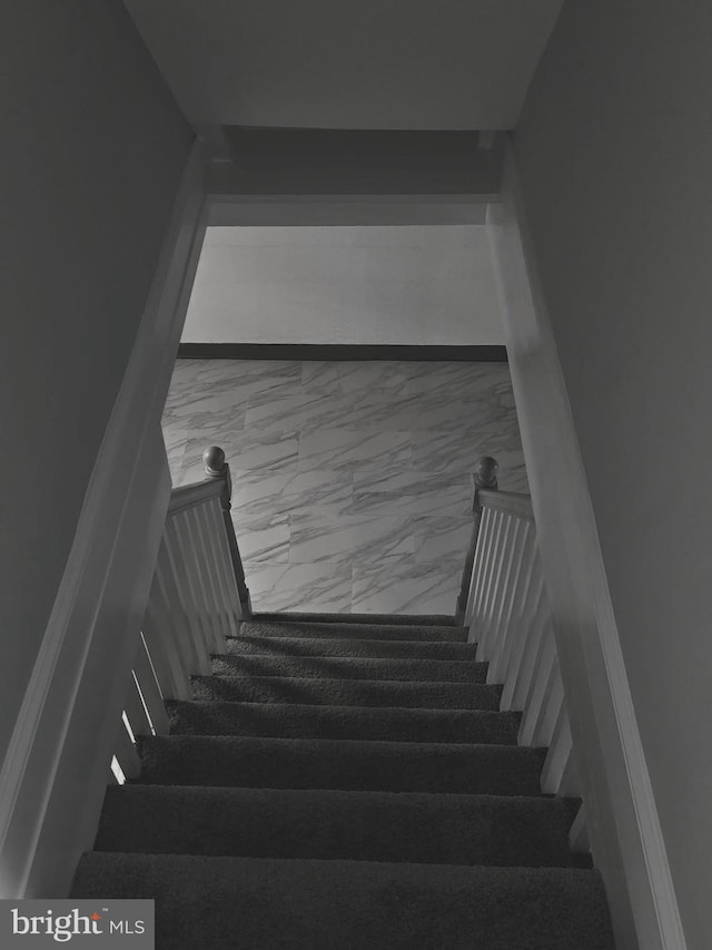 1608 Howard, Baltimore, MD 21221 - staircase with marble finish floors