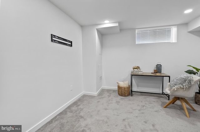 3306 E Lombard St, Baltimore, MD 21224 - below grade area featuring carpet and recessed lighting