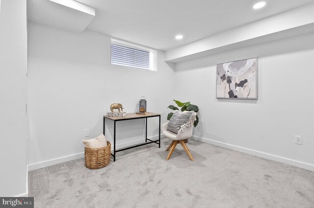 3306 E Lombard St, Baltimore, MD 21224 - living area featuring carpet floors and recessed lighting
