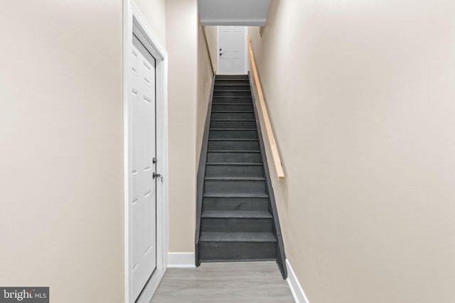 2839 N 9th St, Philadelphia, PA 19133 - staircase featuring baseboards and wood finished floors