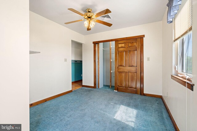 942 Paul St, Gloucester City, NJ 08030 - unfurnished bedroom with carpet floors, ceiling fan, and a closet