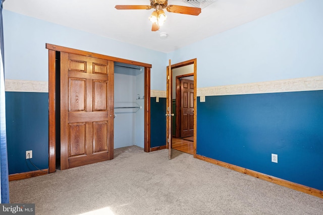 942 Paul St, Gloucester City, NJ 08030 - unfurnished bedroom with carpet, a closet, and ceiling fan