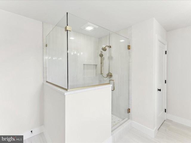 738 S Matlack St, West Chester, PA 19382 - bathroom featuring a shower stall and baseboards