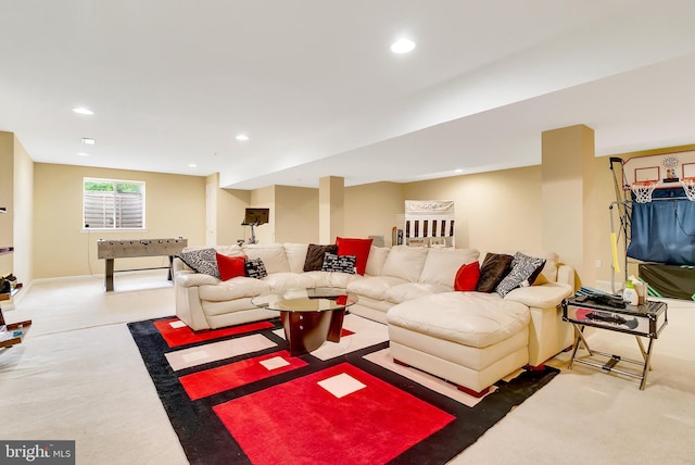 3017 Bainbridge Dr, Lansdale, PA 19446 - carpeted living room with recessed lighting
