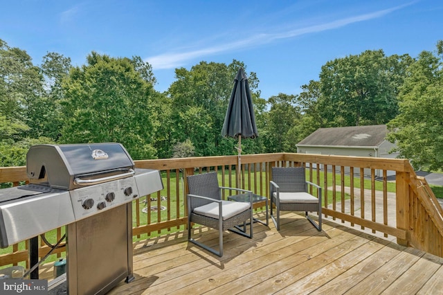 29 Cedar Dr, Sterling, VA 20164 - deck featuring grilling area, a yard, and view of wooded area