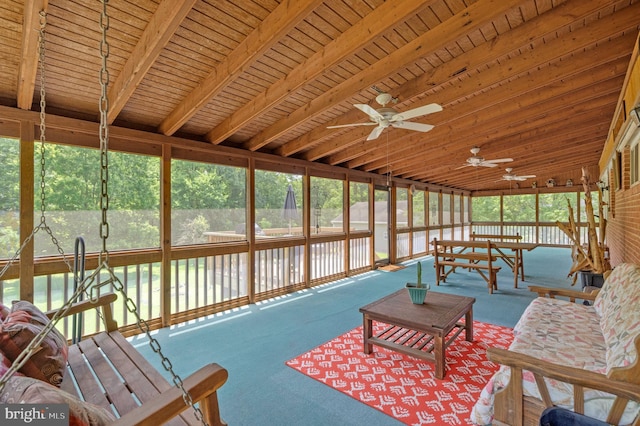 29 Cedar Dr, Sterling, VA 20164 - sunroom with ceiling fan, a water view, and plenty of natural light