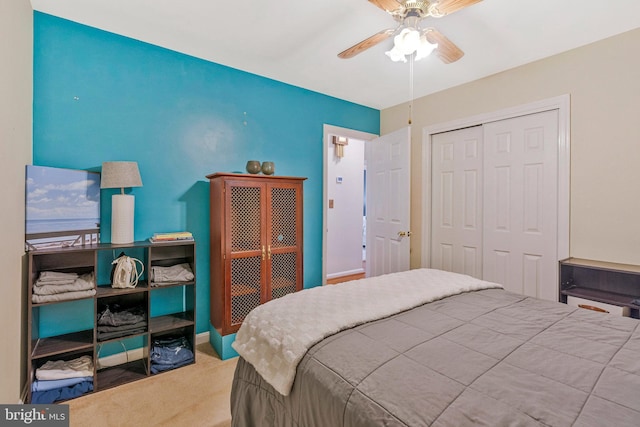 29 Cedar Dr, Sterling, VA 20164 - bedroom featuring carpet floors, a closet, and a ceiling fan