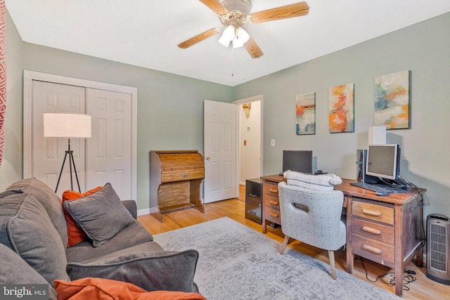 29 Cedar Dr, Sterling, VA 20164 - office area with light wood finished floors and a ceiling fan