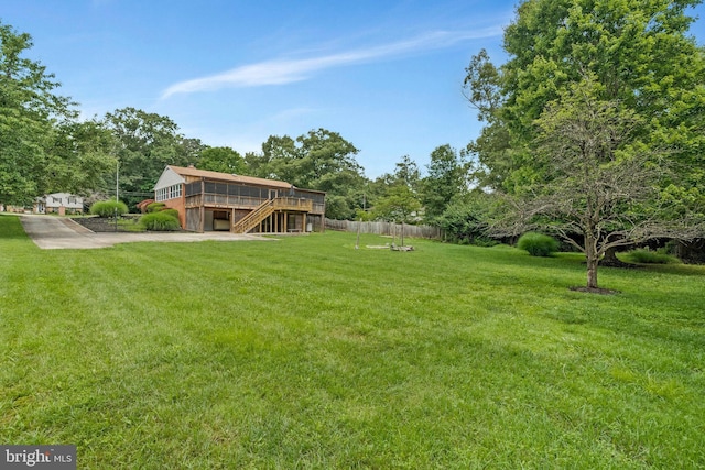 29 Cedar Dr, Sterling, VA 20164 - view of yard featuring stairway and a wooden deck