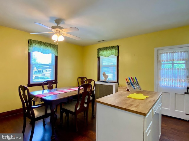 2634 Yorkway, Baltimore, MD 21222 - dining room with plenty of natural light, dark wood-style floors, and ceiling fan