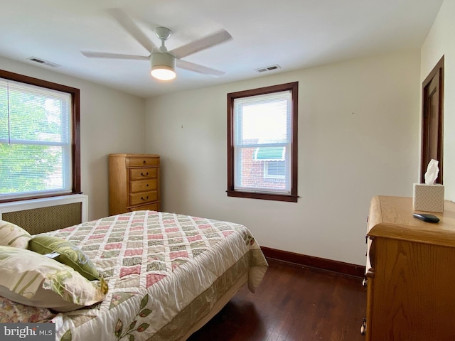 2634 Yorkway, Baltimore, MD 21222 - bedroom with hardwood / wood-style floors, radiator, and a ceiling fan