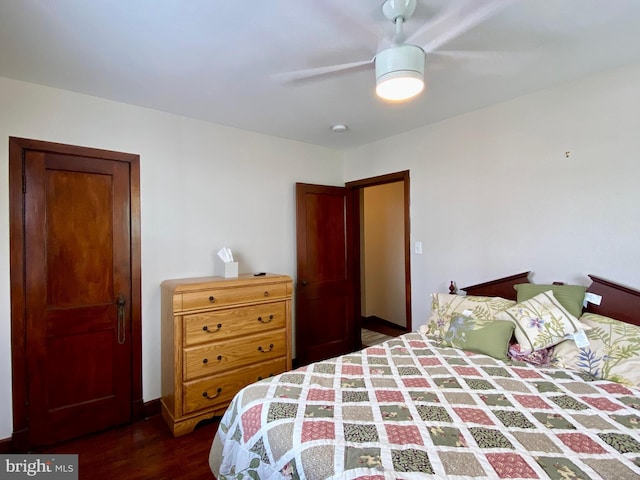 2634 Yorkway, Baltimore, MD 21222 - bedroom featuring dark wood-type flooring and a ceiling fan
