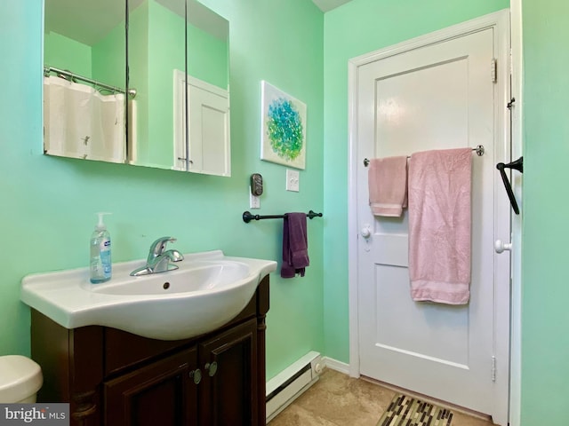 2634 Yorkway, Baltimore, MD 21222 - bathroom with baseboard heating and vanity
