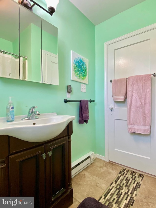 2634 Yorkway, Baltimore, MD 21222 - bathroom with baseboard heating and vanity