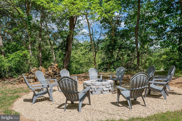 1945 Shenandoah Springs Ln, Elkton, VA 22827 - view of yard with an outdoor fire pit and view of scattered trees