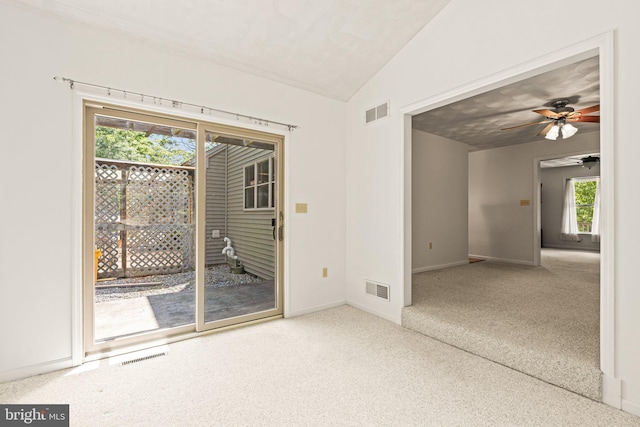 421 Old Stage Rd, Lewisberry, PA 17339 - empty room with vaulted ceiling, ceiling fan, and carpet