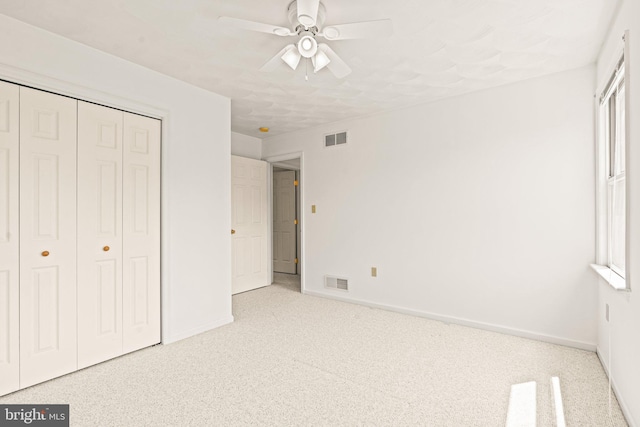 421 Old Stage Rd, Lewisberry, PA 17339 - unfurnished bedroom with carpet floors, a closet, and a ceiling fan