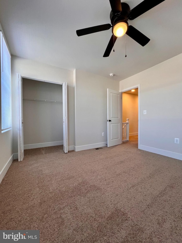432 Bonsal St, Baltimore, MD 21224 - unfurnished bedroom with carpet floors, a closet, and ceiling fan