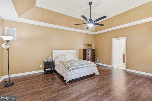 1340 Mountain View Rd, Stafford, VA 22554 - bedroom with wood finished floors, a tray ceiling, and ceiling fan