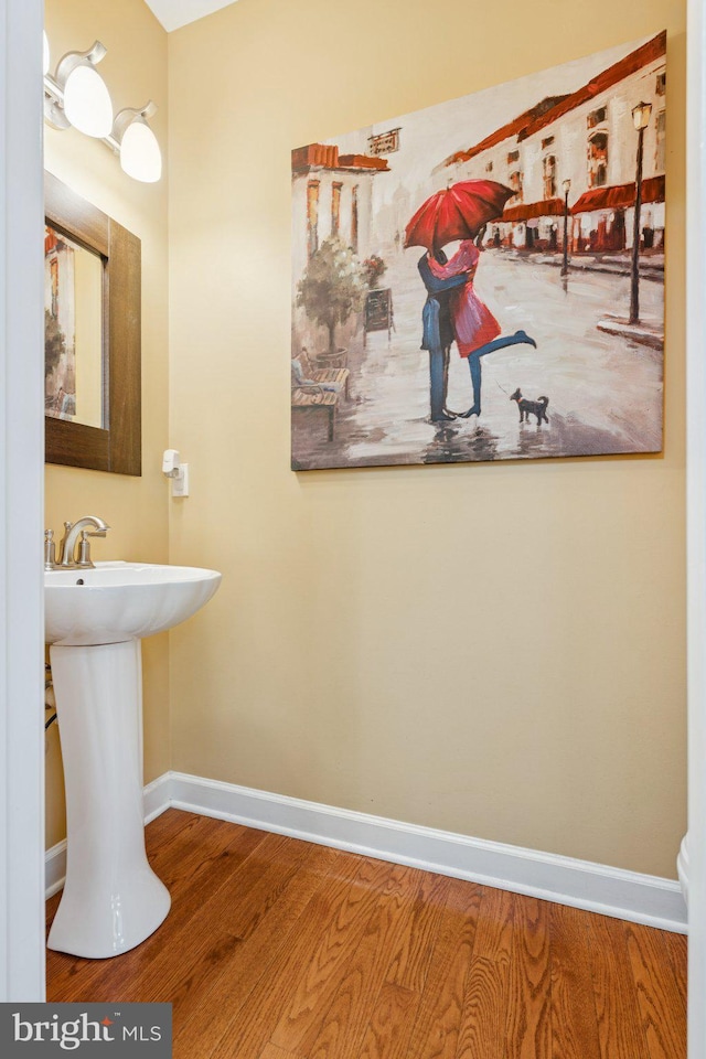 1340 Mountain View Rd, Stafford, VA 22554 - bathroom with baseboards and wood finished floors