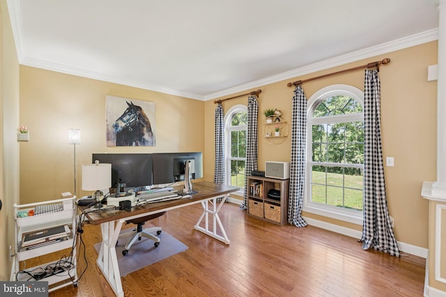 1340 Mountain View Rd, Stafford, VA 22554 - office area with wood finished floors and ornamental molding
