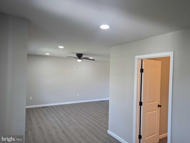 105 Fairfax Ln Unit 84, Dover, DE 19901 - spare room with a ceiling fan, recessed lighting, and wood finished floors
