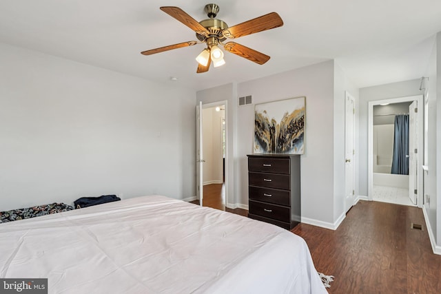 2640 E Colonial Dr, Upper Chichester, PA 19061 - bedroom featuring dark wood-style flooring and a ceiling fan