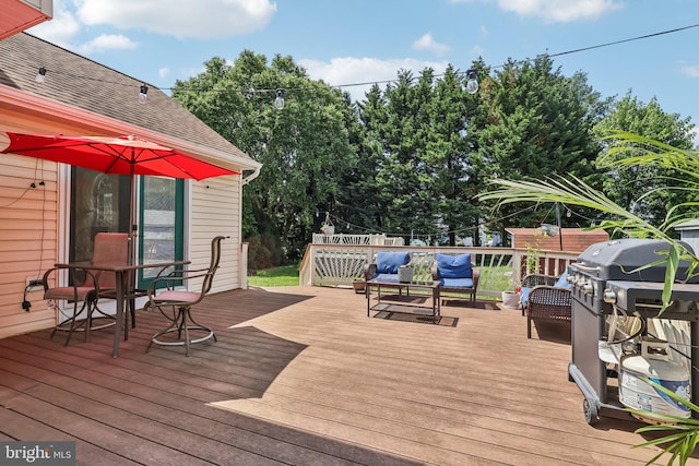 2640 E Colonial Dr, Upper Chichester, PA 19061 - deck with an outdoor hangout area and grilling area