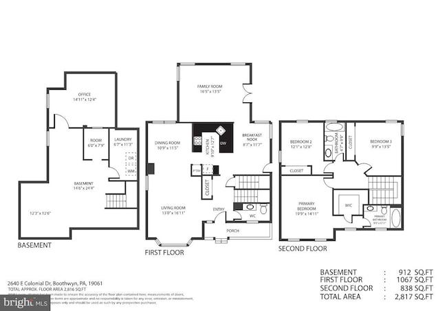 2640 E Colonial Dr, Upper Chichester, PA 19061 - view of floor plan / room layout