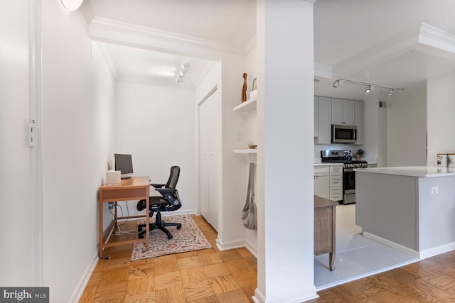1280 21st St NW Unit 410, Washington, DC 20036 - office area featuring track lighting and ornamental molding