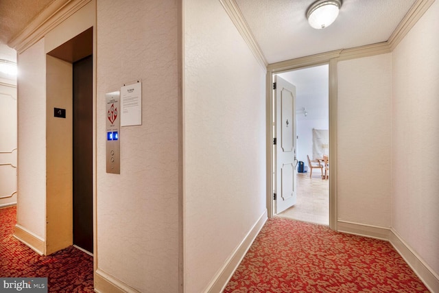 1280 21st St NW Unit 410, Washington, DC 20036 - hallway with carpet floors, elevator, and ornamental molding