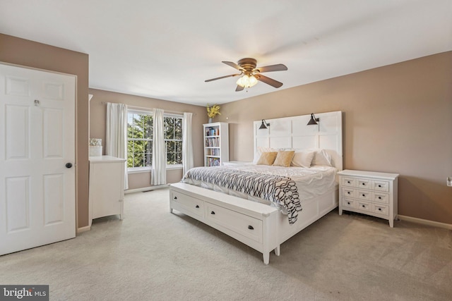 814 Amber Ln, West Chester, PA 19382 - bedroom with light colored carpet and ceiling fan