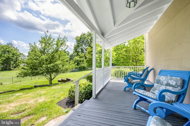 558 Skippack Pike, Blue Bell, PA 19422 - wooden porch featuring a lawn and view of scattered trees