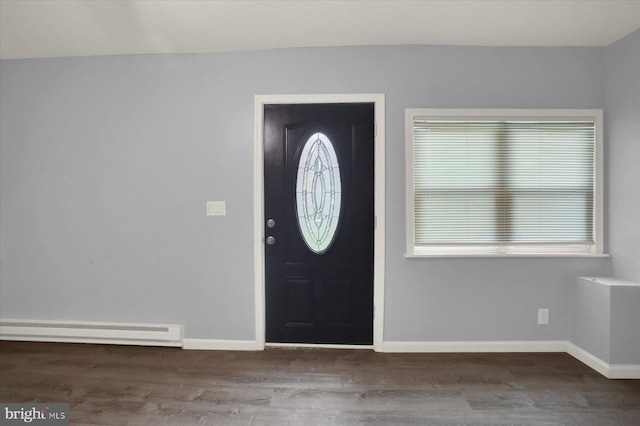 829-831 W Pine St, Coal Township, PA 17866 - entrance foyer featuring a baseboard radiator, wood finished floors, and plenty of natural light
