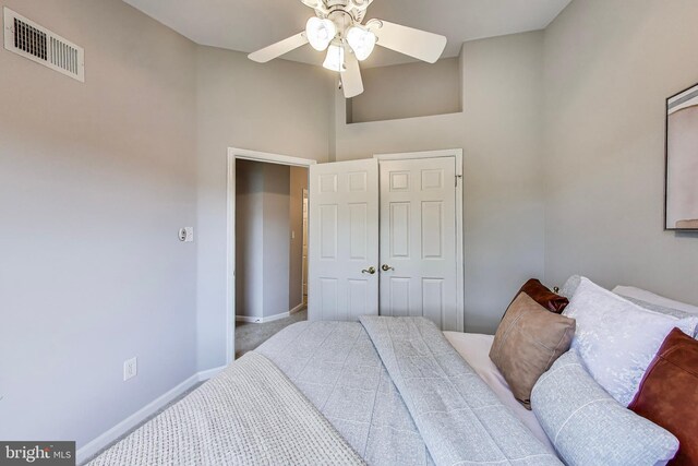 9009 Marie Ct, Lorton, VA 22079 - carpeted bedroom featuring a ceiling fan and a closet