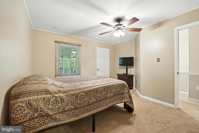 7491 Slagle Ln, Manassas, VA 20111 - bedroom featuring light carpet and a ceiling fan