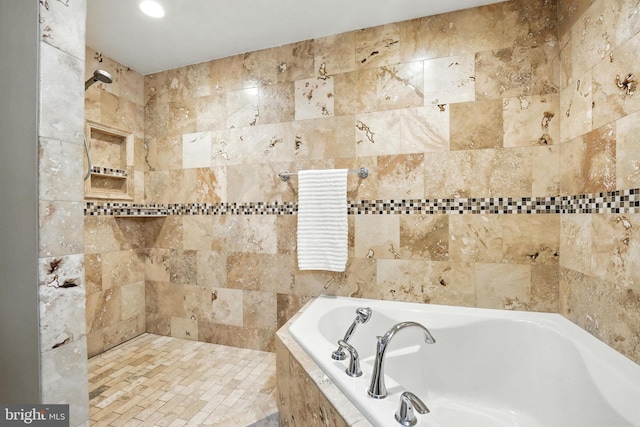 7491 Slagle Ln, Manassas, VA 20111 - bathroom with a garden tub and tiled shower