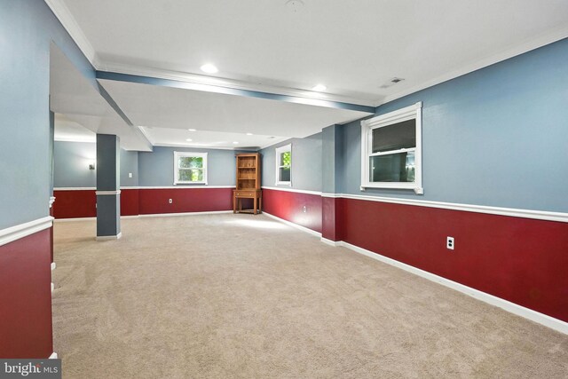 7491 Slagle Ln, Manassas, VA 20111 - carpeted spare room with ornamental molding and recessed lighting