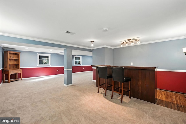 7491 Slagle Ln, Manassas, VA 20111 - indoor bar with carpet flooring and crown molding