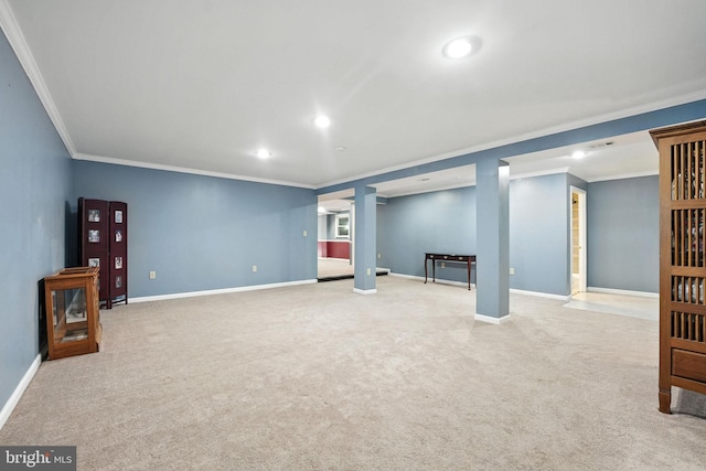 7491 Slagle Ln, Manassas, VA 20111 - finished below grade area featuring ornamental molding, carpet flooring, and recessed lighting