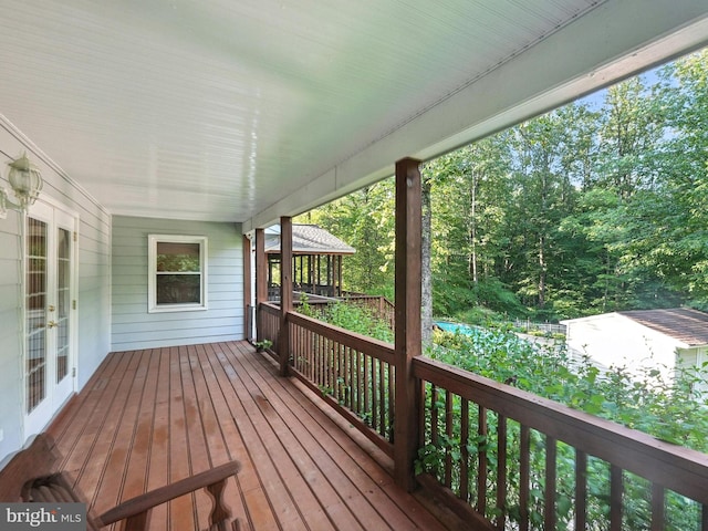 7491 Slagle Ln, Manassas, VA 20111 - wooden deck with french doors