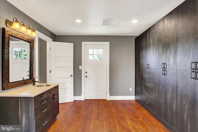 127 Spruce St, Middletown, PA 17057 - foyer with dark wood finished floors and recessed lighting