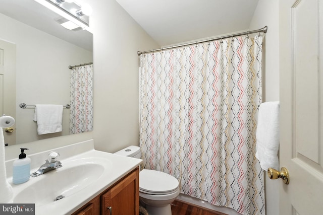 28 White Birch Blvd, Bear, DE 19701 - full bath featuring vanity, a shower with curtain, and wood finished floors