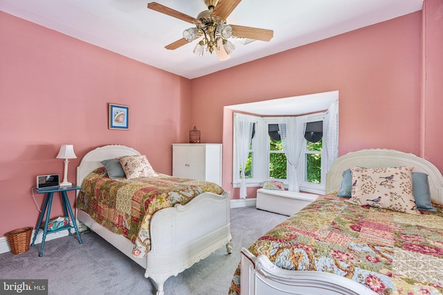 125 N Hanover St, Pottstown, PA 19464 - carpeted bedroom featuring baseboards and ceiling fan