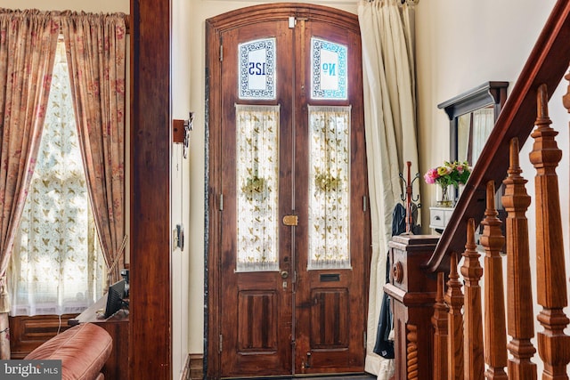 125 N Hanover St, Pottstown, PA 19464 - foyer featuring stairway and french doors