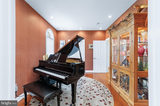 336 Lincoln Rd, Pilesgrove, NJ 08098 - living area with wood finished floors, recessed lighting, and wood walls