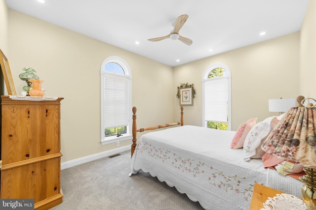 336 Lincoln Rd, Pilesgrove, NJ 08098 - bedroom with carpet flooring, recessed lighting, and a ceiling fan