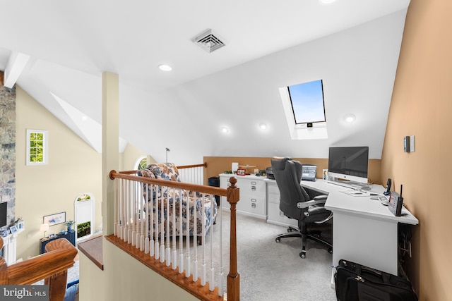 336 Lincoln Rd, Pilesgrove, NJ 08098 - carpeted office with a skylight and vaulted ceiling