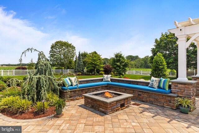 336 Lincoln Rd, Pilesgrove, NJ 08098 - fenced backyard featuring a patio and an outdoor fire pit
