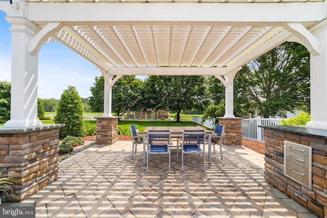 336 Lincoln Rd, Pilesgrove, NJ 08098 - view of patio / terrace featuring outdoor dining area and a pergola
